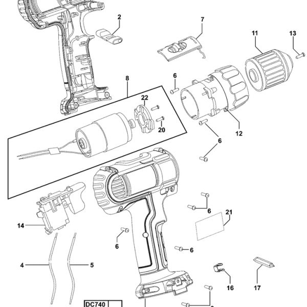 DC750  C'LESS DRILLDRIVER  Type 3 - EU[DC750  Type 3 - EU]
