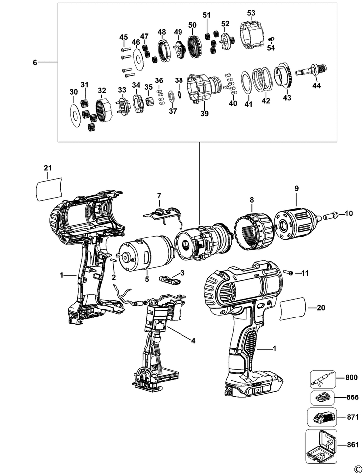 DCD771  CORDLESS DRILL  Type 10[DCD771   Type 10]
