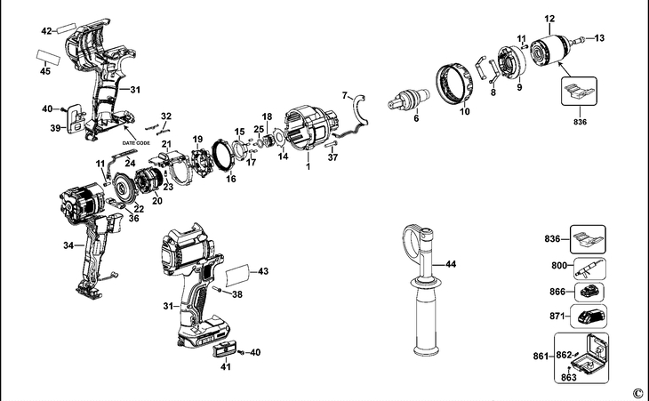 DCD932  CORDLESS DRILL  Type 2[DCD932   Type 2]