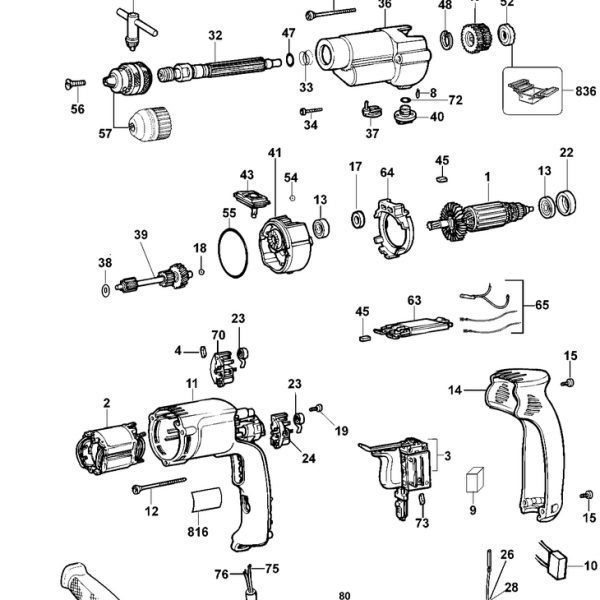 DW505K   HAMMER DRILL  Type 1[DW505K  Type 1]