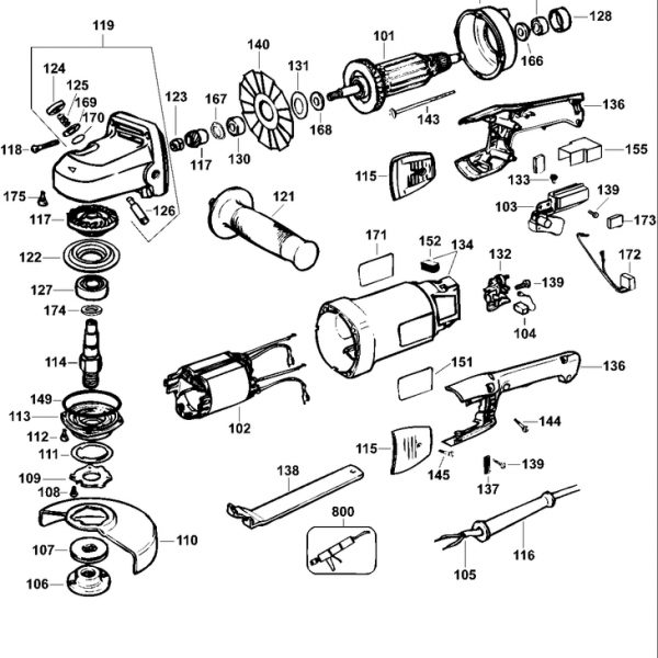 DW831   SMALL ANGLE GRINDER  Type 4[DW831    Type 4]