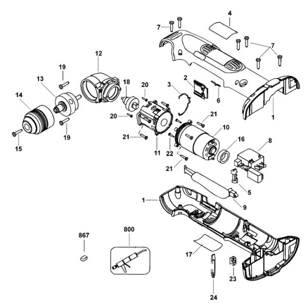 DW960   RIGHT ANGLE DRILL  Type 1[DW960   Type 1]
