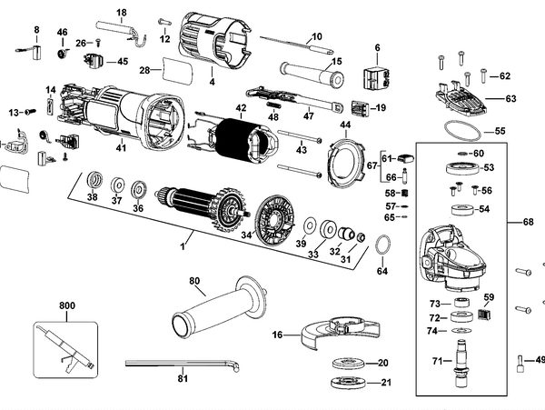 DWE4051  SMALL ANGLE GRINDER  Type 1[DWE4051   Type 1]