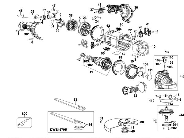 DWE4579  ANGLE GRINDER  Type 1[DWE4579  Type 1]